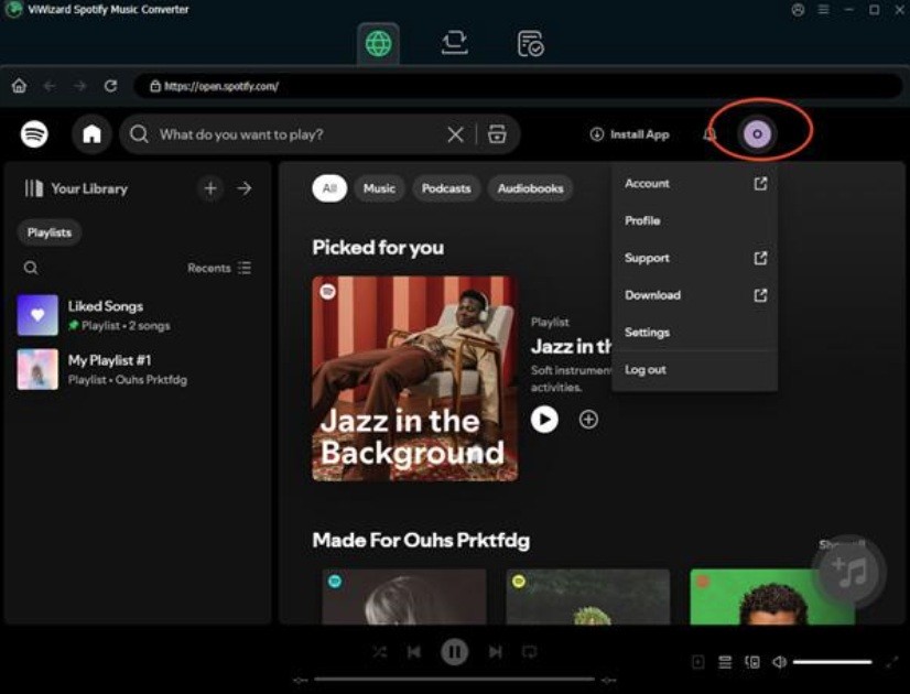 Log in Your Account Spotify